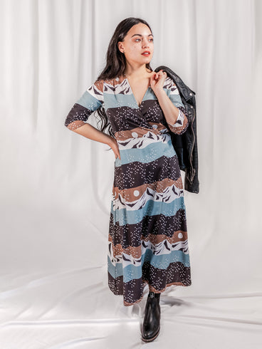 Aditi Wrap Dress - Mountain Stripe