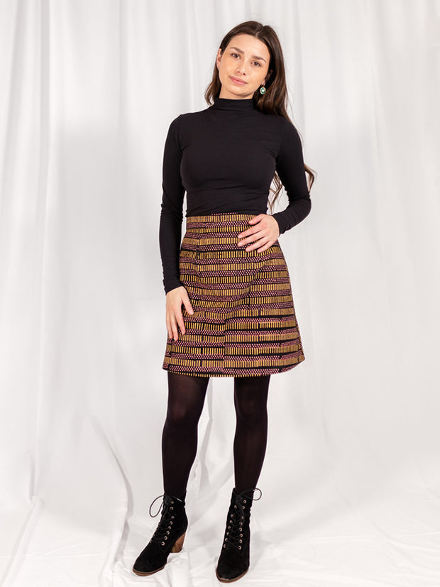 Val Mini Skirt - Dots And Dashes Yellow