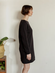 Sweatshirt Dress - Black Loop Knit