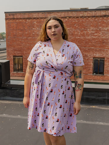 Katie Plus Size Wrap Dress - Two Step Lavender