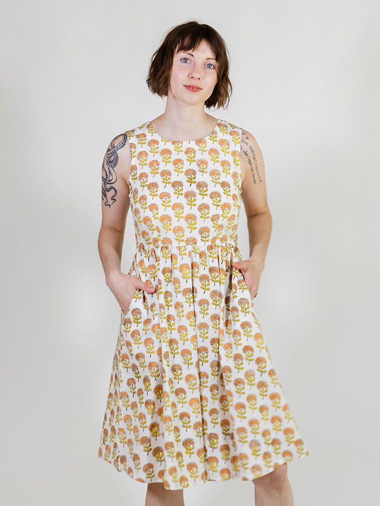 Sydney Sleeveless Dress Marigold - Fair Trade Dresses