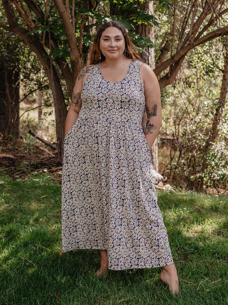 Cheri Plus Size Maxi Dress Matisse Navy - Fair Trade Dresses