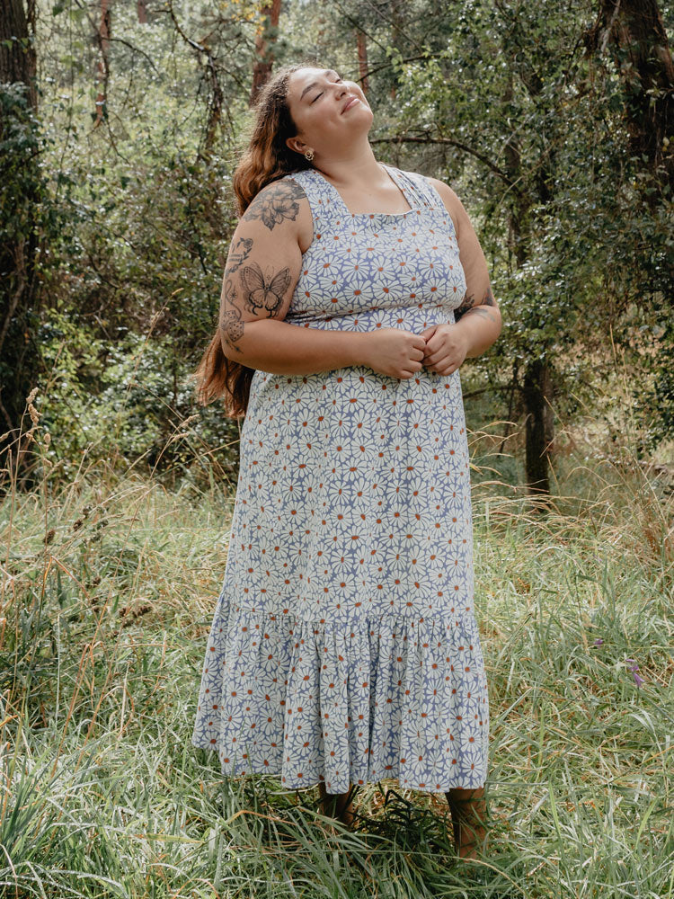 Opal Periwinkle Plus Size Dress Matisse Floral - Fair Trade Dresses | Mata Traders Matisse Periwinkle / 3X Opal Periwinkle Plus Size Dress Matisse Floral - Fair Trade Dresses | Mata Traders Matisse Periwinkle / 3X