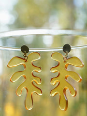 Matisse Leaf Earrings - Amber