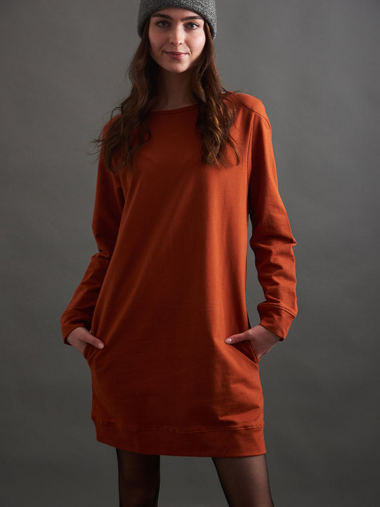red sweatshirt dress for women Feeling The Love Red Embellished Sweater Dress, X-Large - The Mint Julep Boutique