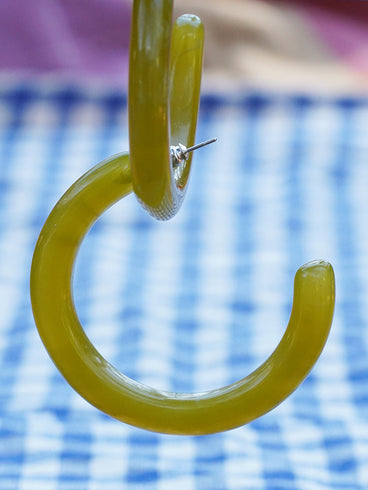 Curved Resin Hoops - Olive