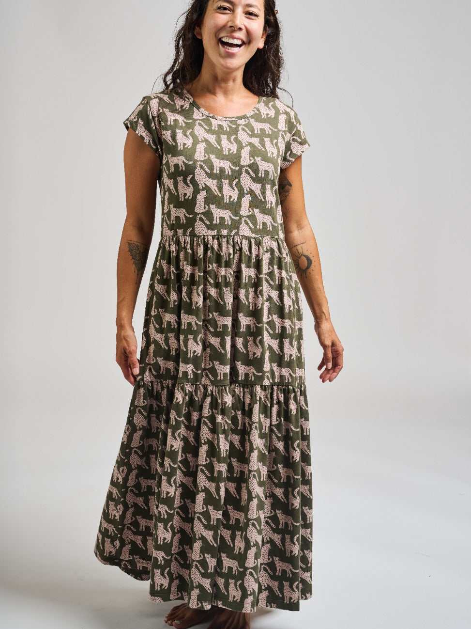 Tiered Jersey Dress