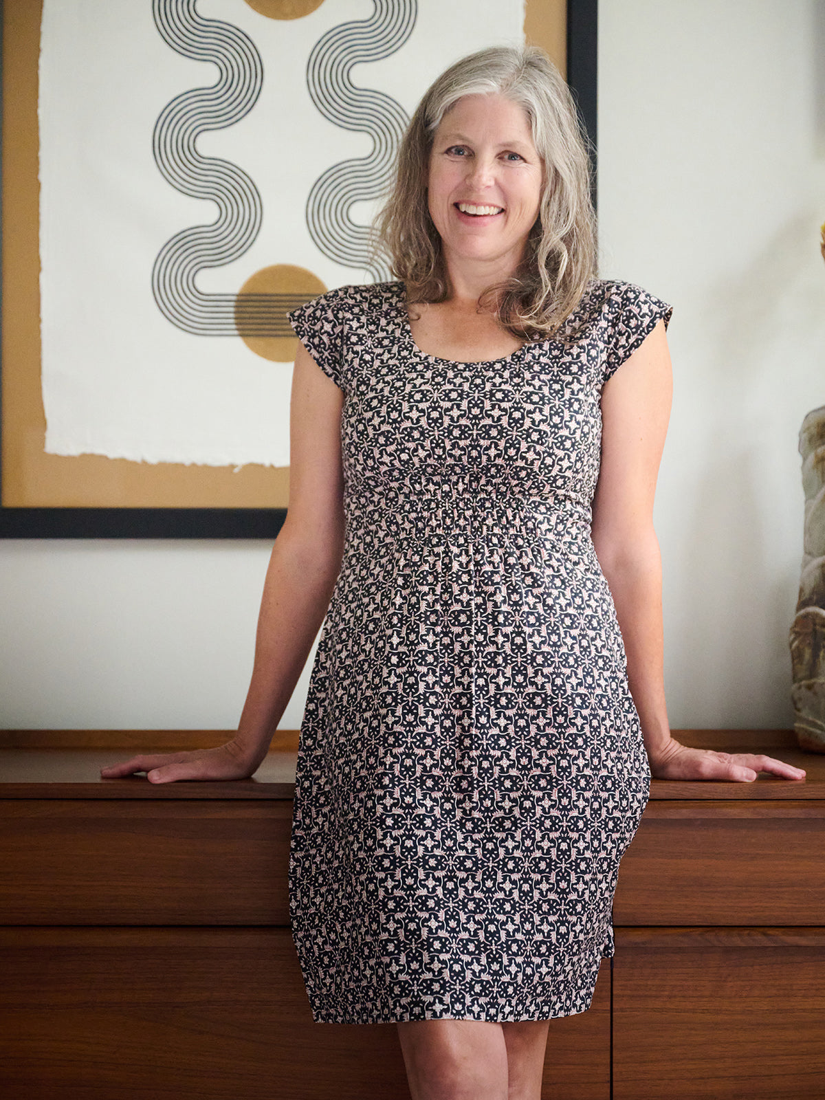 Artsy Traveler Dress Black Botanical - Fair Trade Dresses