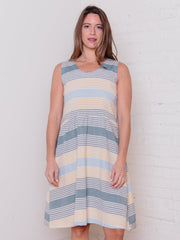 Cora Reversible Dress - Sky Stripe
