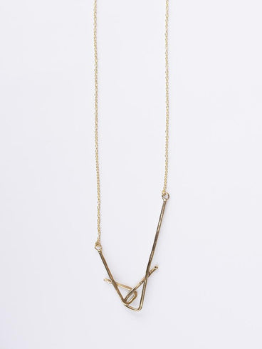 Stretched Shapes Necklace - Gold