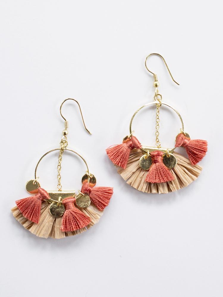 MANEBI - Natural Raffia Espa Charm Keyring main image 0
