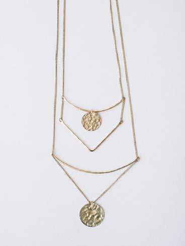 Tiered Sun Drop Necklace - Gold