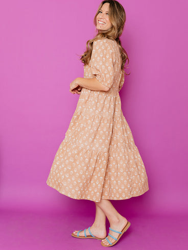 Catherine Tiered Maxi Dress - Wheat Blossom