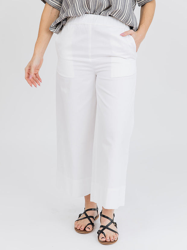 Cropped Rosie Pant - White