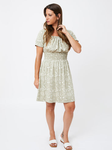 Juliet Short Sleeve Mini Dress - Field Taupe