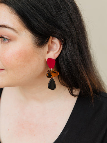 Louisa Resin Earrings - Mulberry