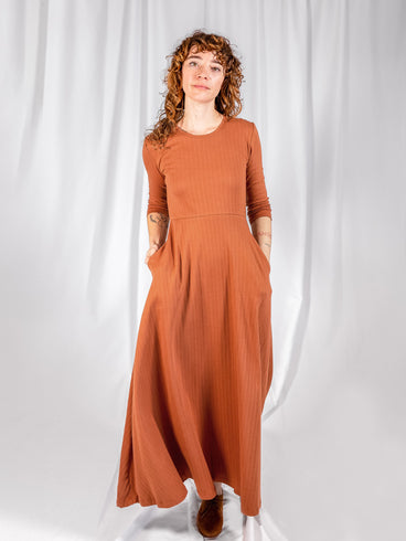 Mumbai Maxi Dress  - Sandstone Rib Knit