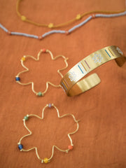 Floral Enamel Bracelet - Gold