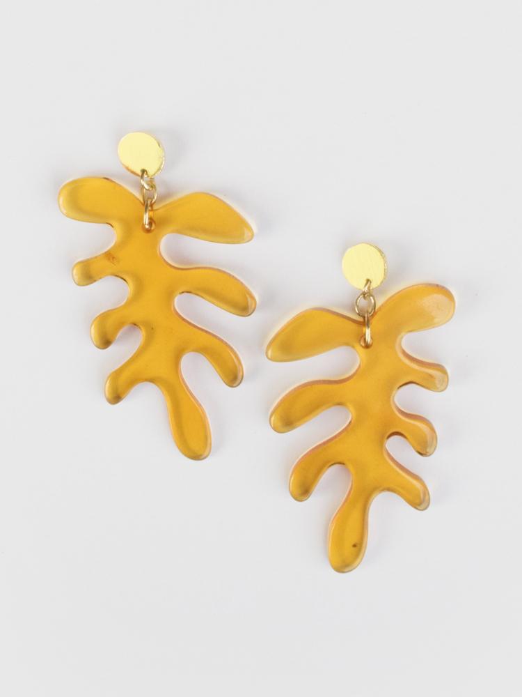 Matisse Leaf Earrings Amber