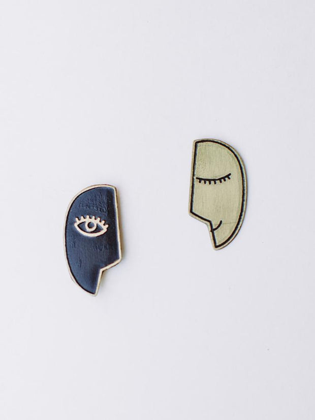 Of Two Minds Studs - Gold