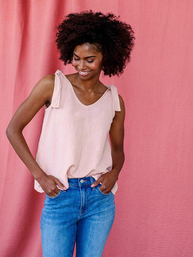 Two Way Tank - Pink Linen