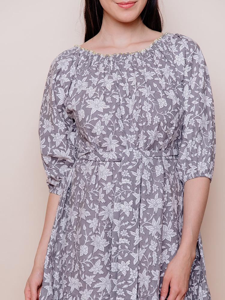grey patterned dress Grey Floral Dresses for Women