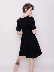 Inez Bubble Sleeve Dress - Black Jersey