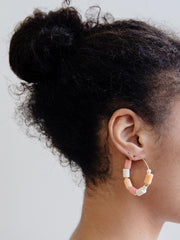 Emily Hoop Earrings - Coral