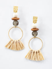 Alaya Raffia Earrings - Gold