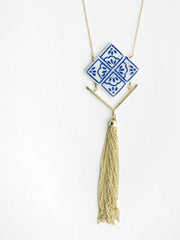 Mallorca Tile Necklace - Navy