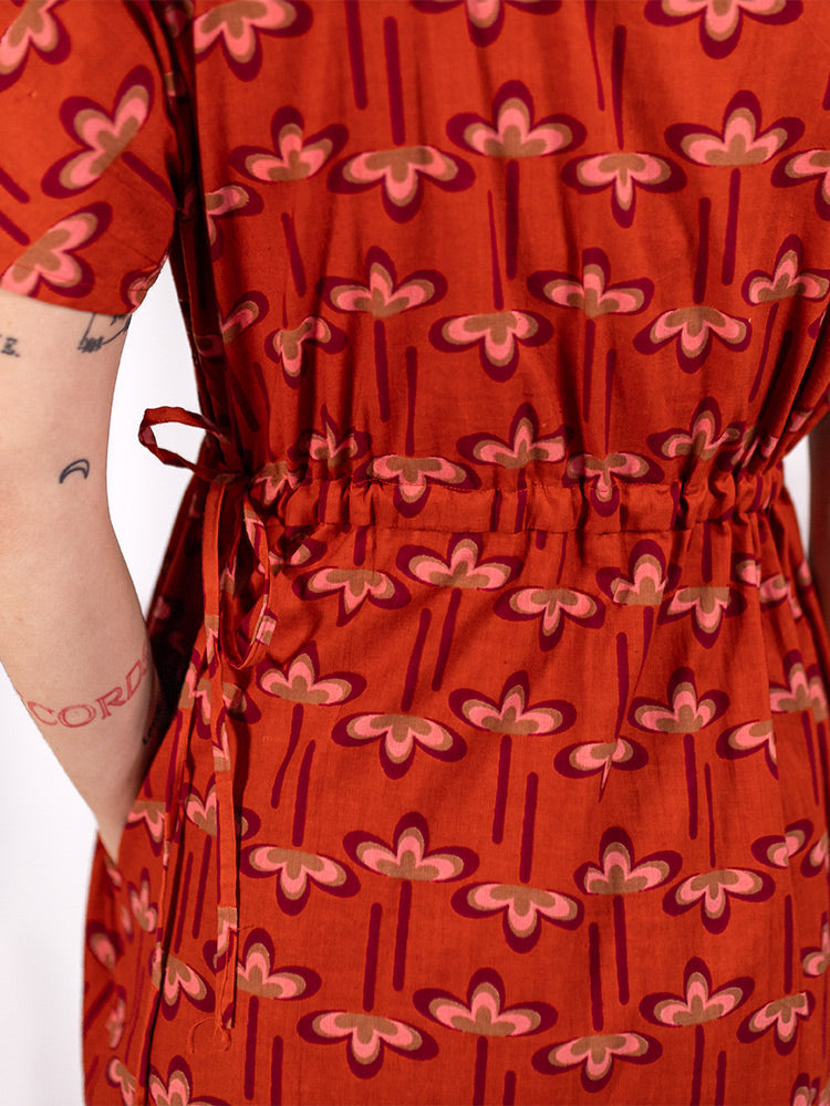 Aimee Maxi Dress Mod Daisy Spiced Coral - Fair Trade Dresses