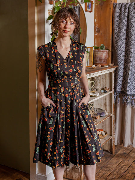 Lucille Dress Botanical Dusk - Fair Trade Dresses | Mata Traders