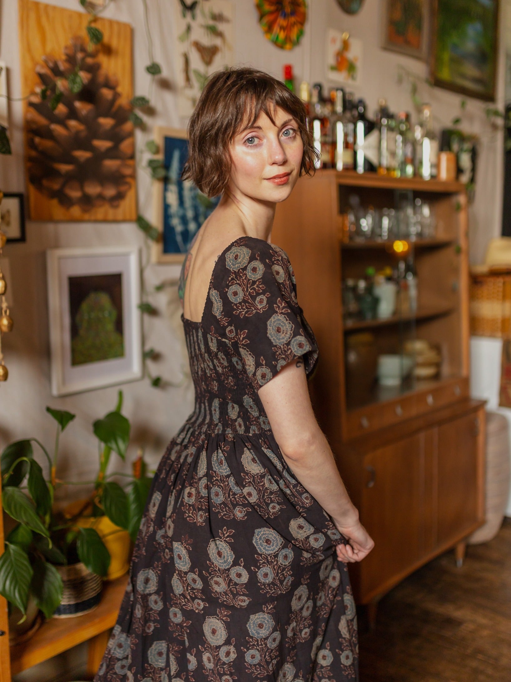 Teddy Midi Dress Fall Blossom - Fair Trade Dresses | Mata Traders