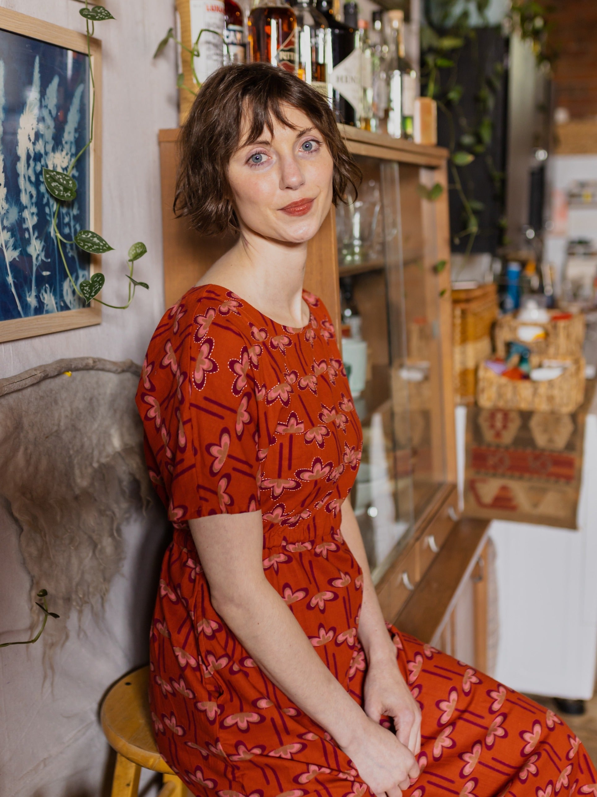 Aimee Maxi Dress Mod Daisy Spiced Coral - Fair Trade Dresses