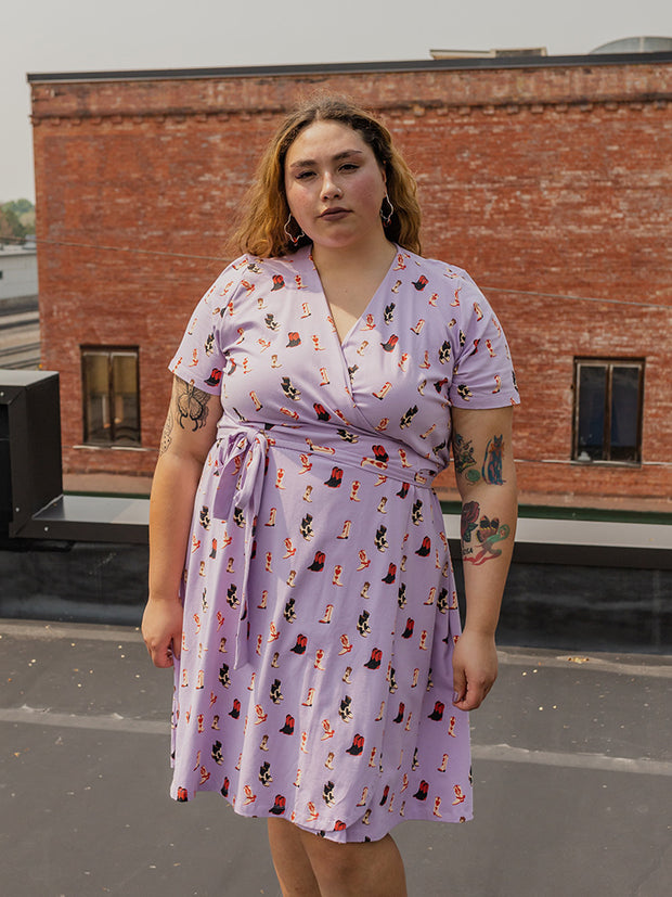 Katie Plus Size Wrap Dress Two Step Lavender