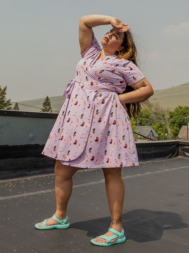 Katie Plus Size Wrap Dress Two Step Lavender