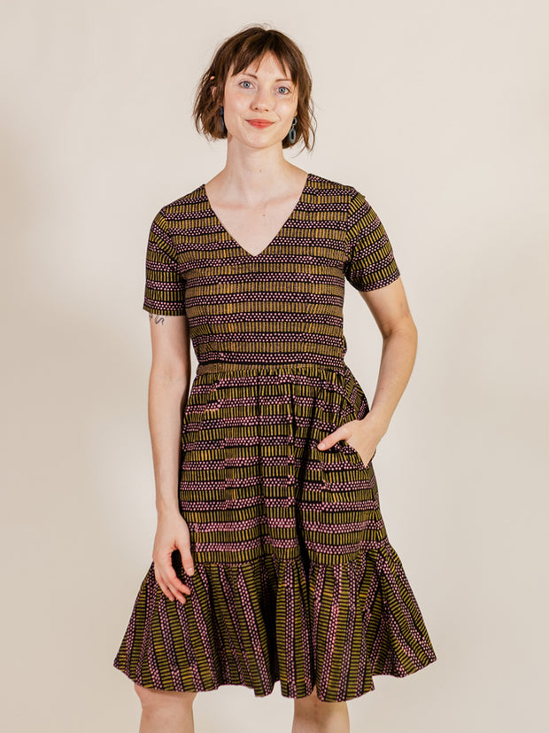 Lydia Dress Dots And Dashes Yellow