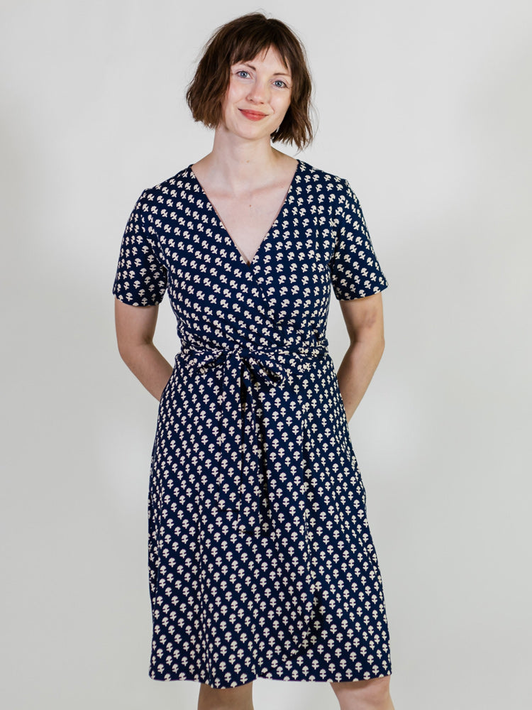 white christmas dresses Boden Women's Carla Jersey Wrap Dress in Black main image 1