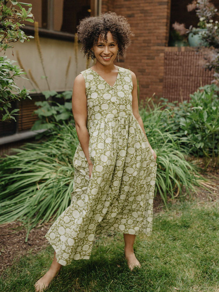 Olivia Dress Pear Floral - Fair Trade Dresses | Mata Traders