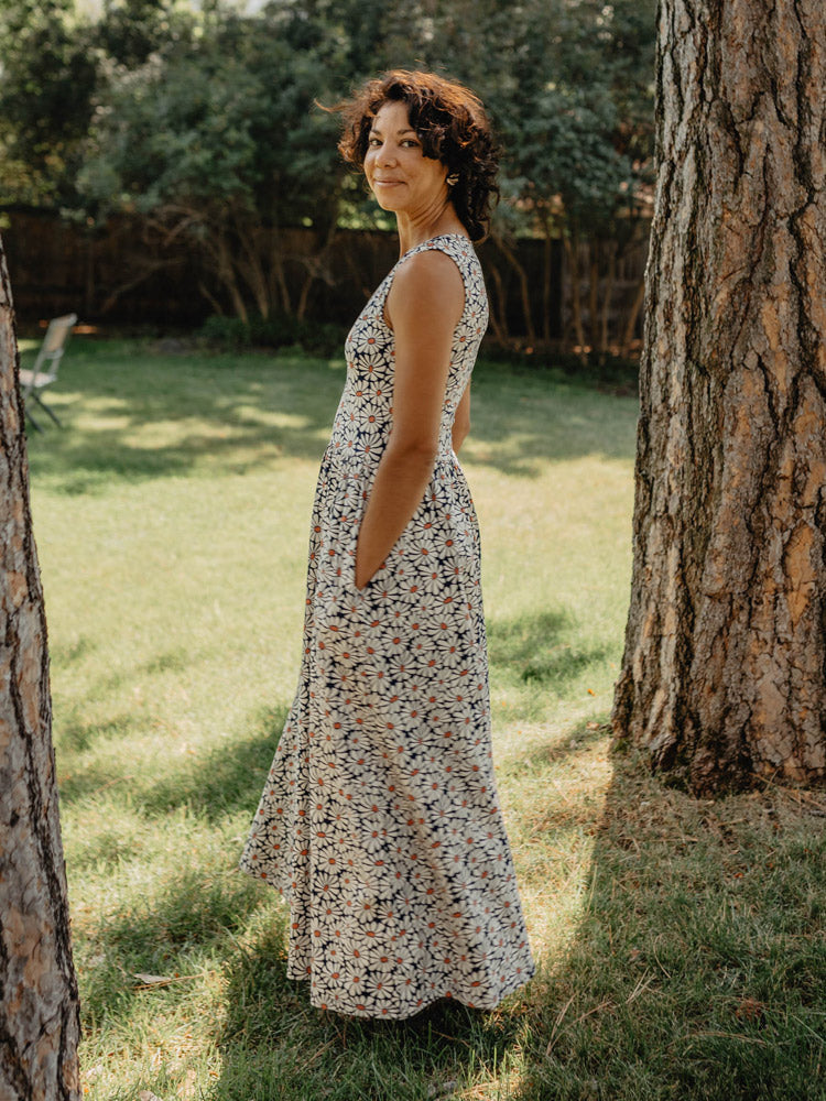 Cheri Maxi Dress Matisse Navy - Fair Trade Dresses | Mata Traders