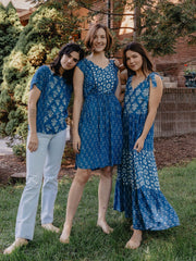 Lorelei Tiered Dress - Indigo Trio