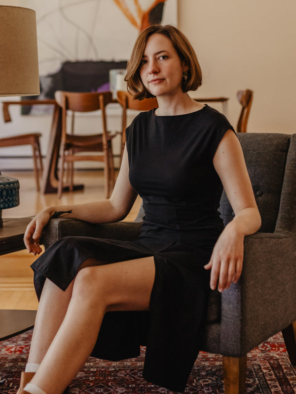 Elise Tailored Black Sheath  Dress - Mata Traders