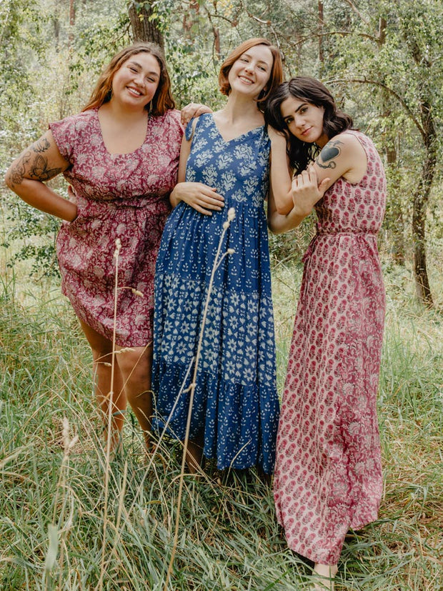 Lorelei Tiered Dress - Indigo Trio