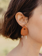 Clay Pearl Earrings Saffron