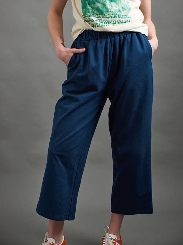 Fae Wide-Leg Pant - Loop Knit Blue