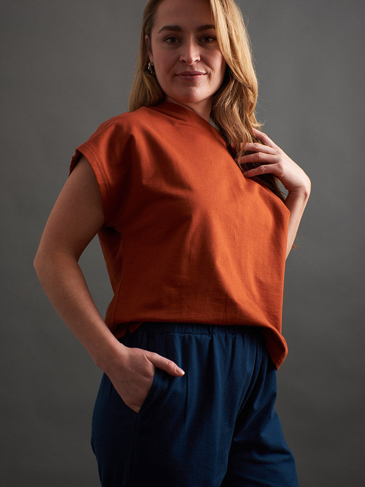 Caitlin Top Loop Knit Clay Color - Fair Trade Clothing | Mata Traders