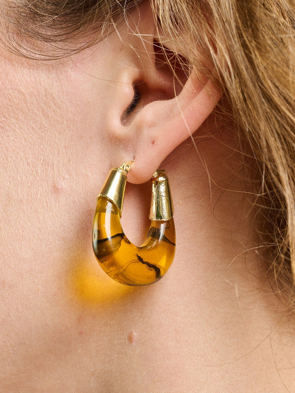 Celine Capped Earrings Amber