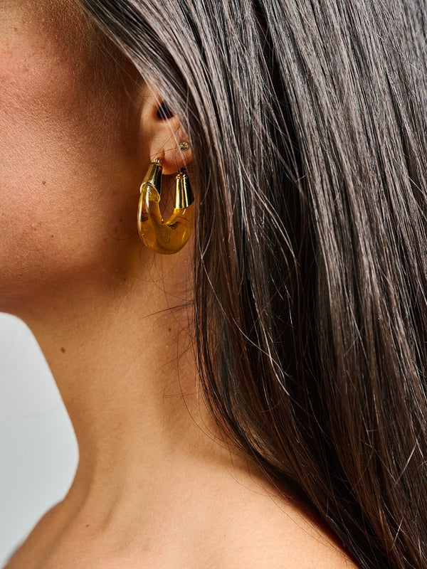 Celine Capped Earrings Amber