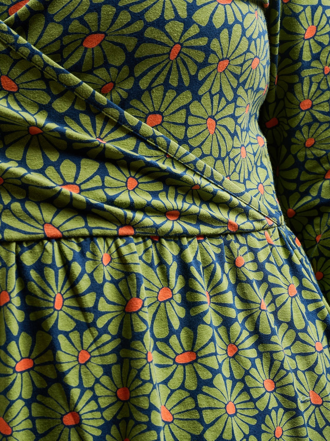 Callie Green Floral Long Sleeve Plus Size Wrap Dress - Fair Trade Dresses | Mata Traders Olive Floral / 1X Callie Green Floral Long Sleeve Plus Size Wrap Dress - Fair Trade Dresses | Mata Traders Olive Floral / 1X