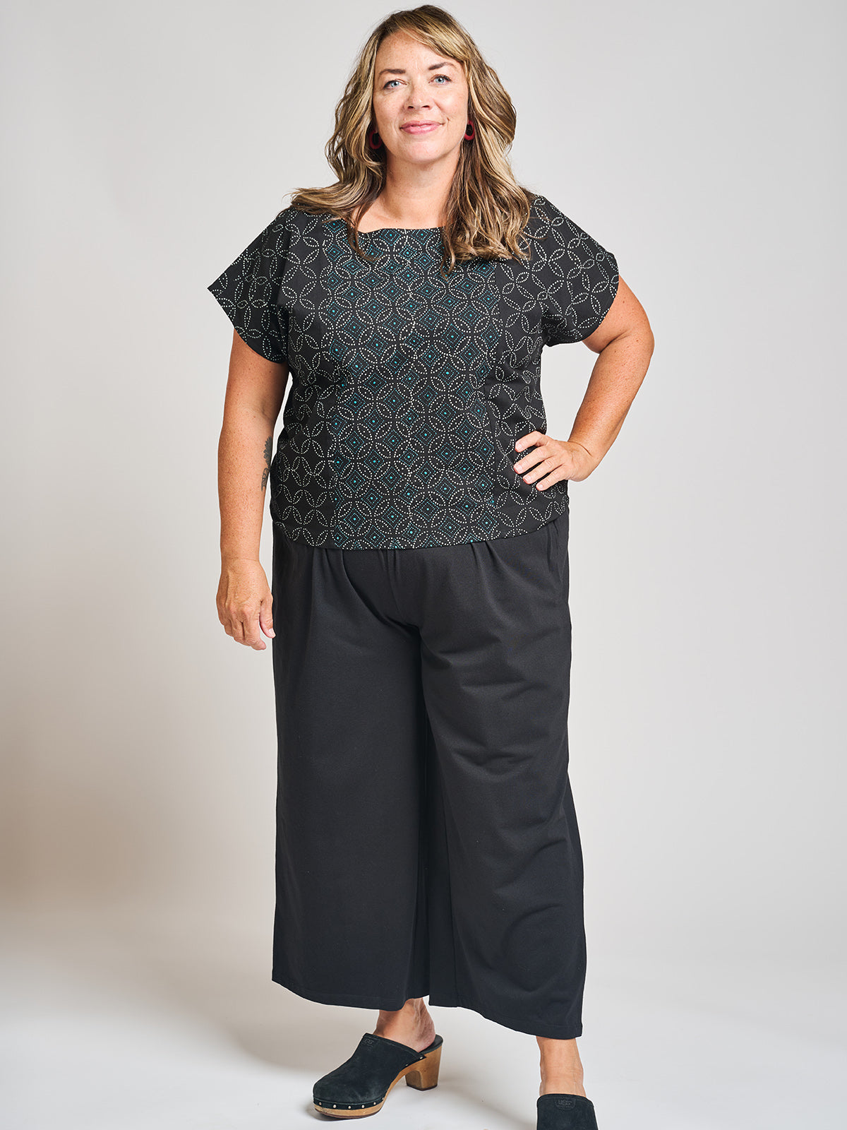 Fae Wide-Leg Plus Size Pant Black Jersey - Fair Trade Clothing